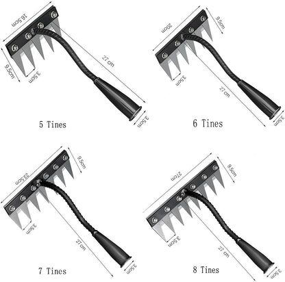 Gardening Hand Weeder Puller Tool, Manual Weeder with Detachable Blade Weeder Puller Tool,High-Carbon Steel Weed Removal Tool for Farm Lawn Garden, 5/6/7/8 Teeth Sizes (7 Teeth)