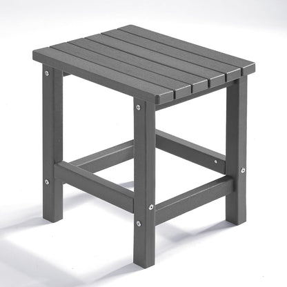 PASAMIC Adirondack Square Side Table, HDPE Outdoor Side Tables, Weather Resistant End Table for Patio, Backyard, Pool, Indoor Companion, Beach, Easy Maintenance (Grey)