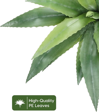Velener 24 Inch Tall UV Resistant Artificial Agave Plant - Realistic Faux Succulent for Indoor & Outdoor Decor, Perfect for Home, Office, and Housewarming
