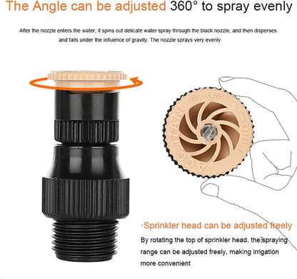 360° Rotation Auto Irrigation System Garden Lawn Sprinkler Patio, Garden Sprinkler Lawn Sprinkler, 90°/180°/360°, Adjustable at Will for Outdoor Grass Garden Yard Lawns (1 PCS)