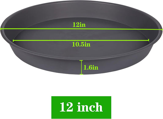 2 Pack of Bird Bath Bowl 12", 1.6" Depth, 10 12 inch Birdbath Bowls Dish Only for The Garden, Large Plant Saucer (12", Gray)