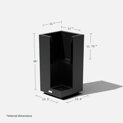 Veradek Block Series Pedestal Planter - Tall Planter for Indoor or Outdoor Front Porch | All-Weather Use with Removable Insert Bucket | Modern Décor for Flowers, Tall Trees, Faux Plants