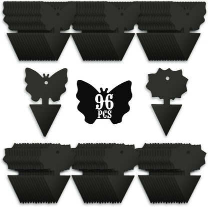 USKICH Sticky Traps Gnat Killer Fruit Fly Traps Non-Toxic and Odorless Fungus Gnat Traps Insect Traps Black Sticky Trap for Indoor and Outdoor Plants（96Pcs Black）