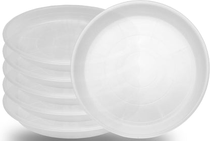 6 Pack of 12 inch Clear Plant Saucer Plant Tray, Plastic Plant Saucer 12 inch, Heavy Duty Clear Plant Tray for Pots, Plant Saucers for Indoors Planter, Garden Water Plate Bowls 10"/11"/12"