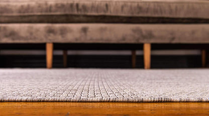 Unique Loom Collection Casual Transitional Solid Heathered Indoor/Outdoor Flatweave Area Rug (9' x 12' Rectangle, Beige/Ivory)