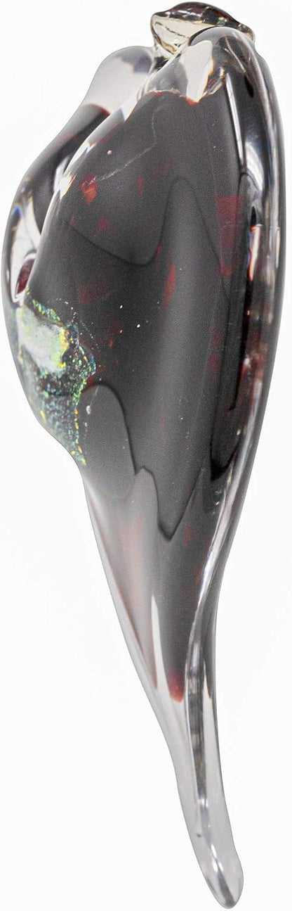 Luke Adams Glass Hanging Hearts – Hand Blown Glass Heart Ornament for Windows or Gifts – Colorful Blown Glass Hearts Decor (January - Garnet)
