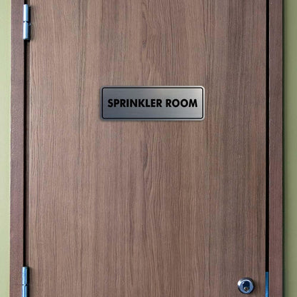 Signs ByLITA Standard Sprinkler Room Sign (Black) - Large 2 Pack