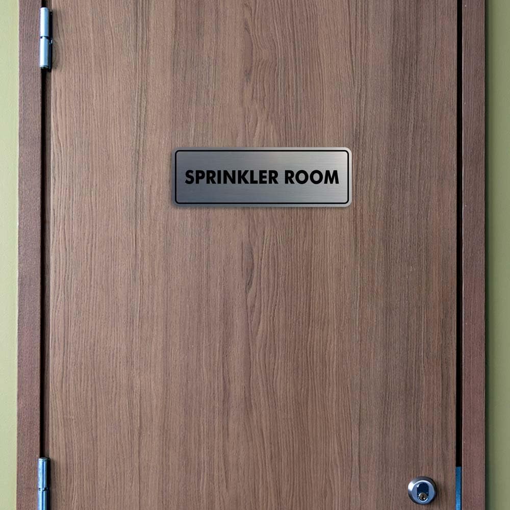 Signs ByLITA Standard Sprinkler Room Sign (Navy Blue/Gold) - Large 2 Pack