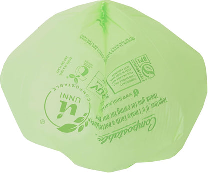 UNNI Compostable Trash Bags, 20-23 Gallon / 87 Liter, 60 Count Value Pack, Extra Thick 1.0 mil Large Bin Liners for Food Scrap, BPI, CMA & OK compost HOME Certified (Meets ASTM D6400)