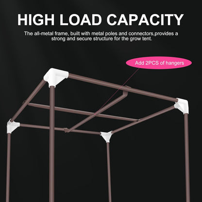 ATOUR 4x2 Grow Tent, 48"x24"x60''High Reflective Mylar 1680D Hydroponic Grow Tents, Waterproof Grow Tent with Double Cleart Observation Door and Floor Tray, for Indoor Plant Growing