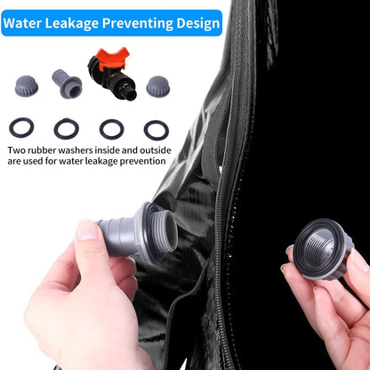 50 Gallon Collapsible Rain Barrel, Portable Rainwater Collection System, Water Storage Tank, Rain Catcher Barrel with Two Spigots and Overflow Kit, Rain Water Barrel Collector for Garden, Black