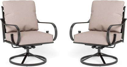Sophia & William Extra Large & High Back Patio Furniture Set Metal Modern Outdoor Conversation Sets with Swivel Chairs