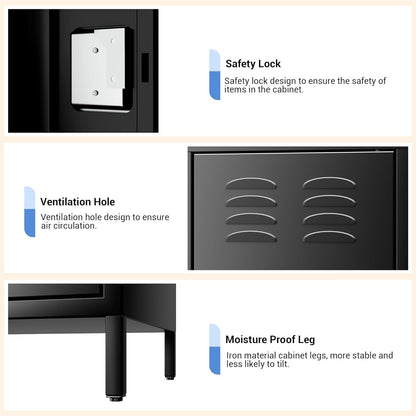 GAOMON Metal Lockers, 6-Door Metal Storage Cabinets Locker, Secure Storage Solution, Perfect for Offices, Gyms, Schools & Homes, Organizes Personal and Work Belongings Easily
