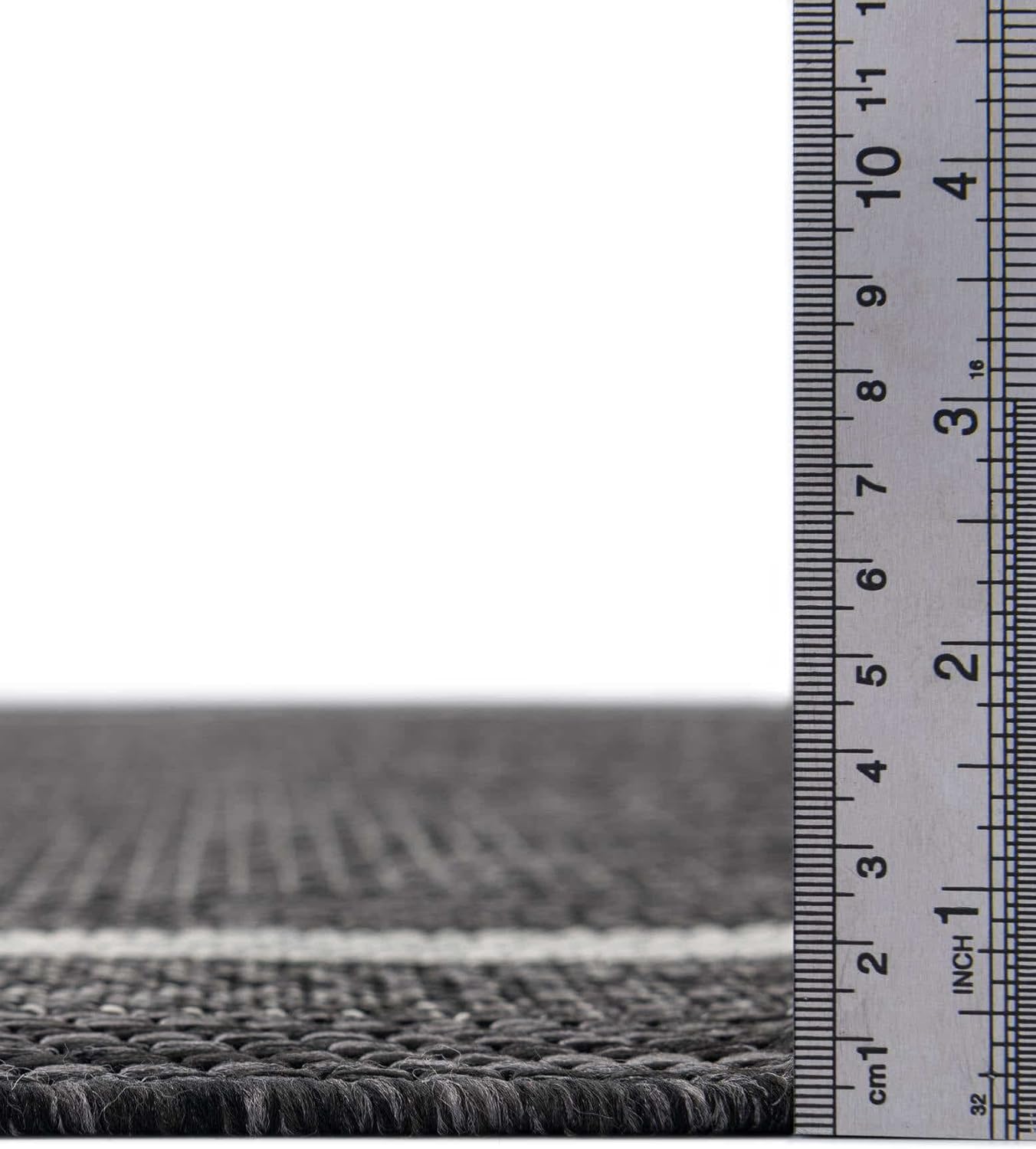 Unique Loom Outdoor Border Collection Area Rug - Soft Border (7' 10" x 10' Rectangle Black/Ivory)