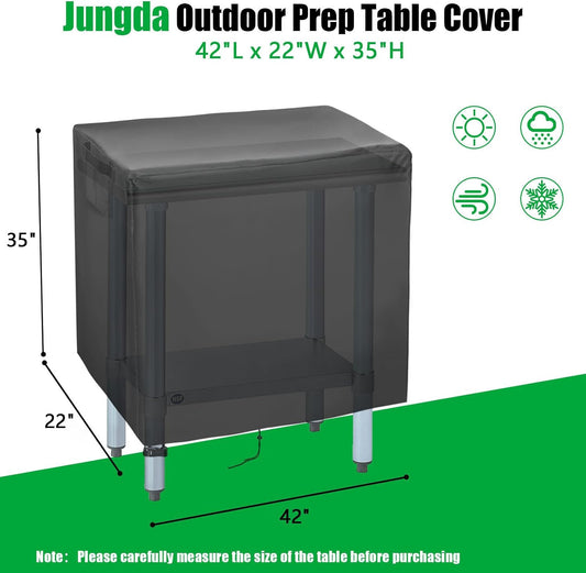 Outdoor Table Cover 42 Inch,Waterproof Patio Prep Table Covers, Outdoor Rectangle Bar Table Cover for Outdoor Furniture - 42 x 22 x 35 Inch