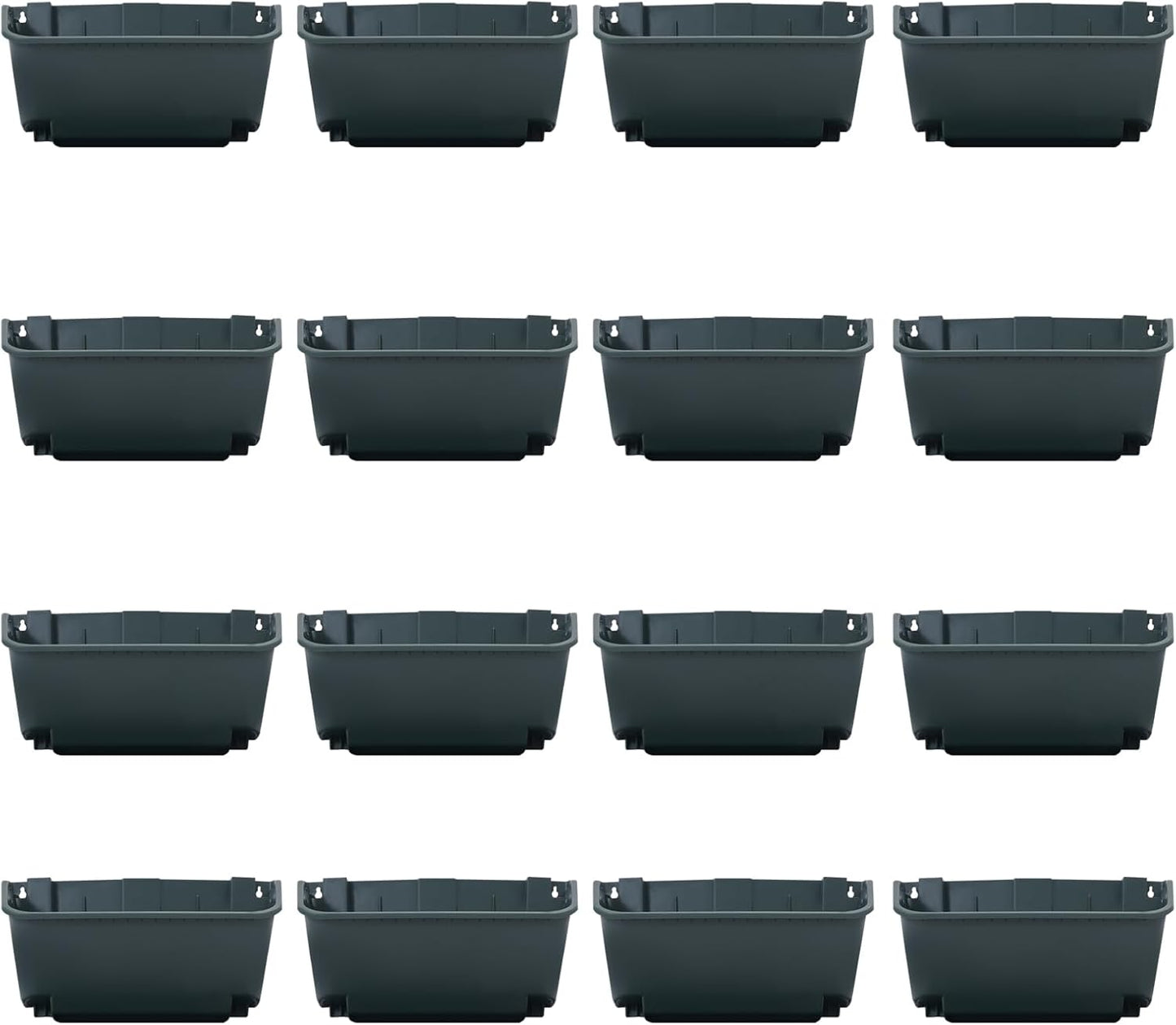 Eapmic Vertical Wall Planter with 16 Pots, Hanging Garden Plant Flowerpot Holder, Stackable Wall-Mounted Planter, Balcony Planters for Flowers Vegetables Fruits (Army Green, 16 Pots)