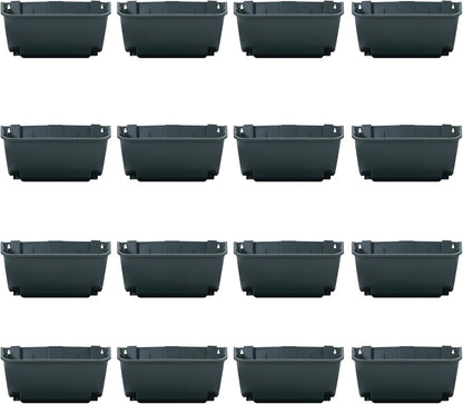Vertical Wall Planter, Wall-Mounted Living Garden Planter with 16 Plastic Pots Stackable Wall Hanging Flower Pot Clasp Design for Vegetables Flowers (Army Green 16)