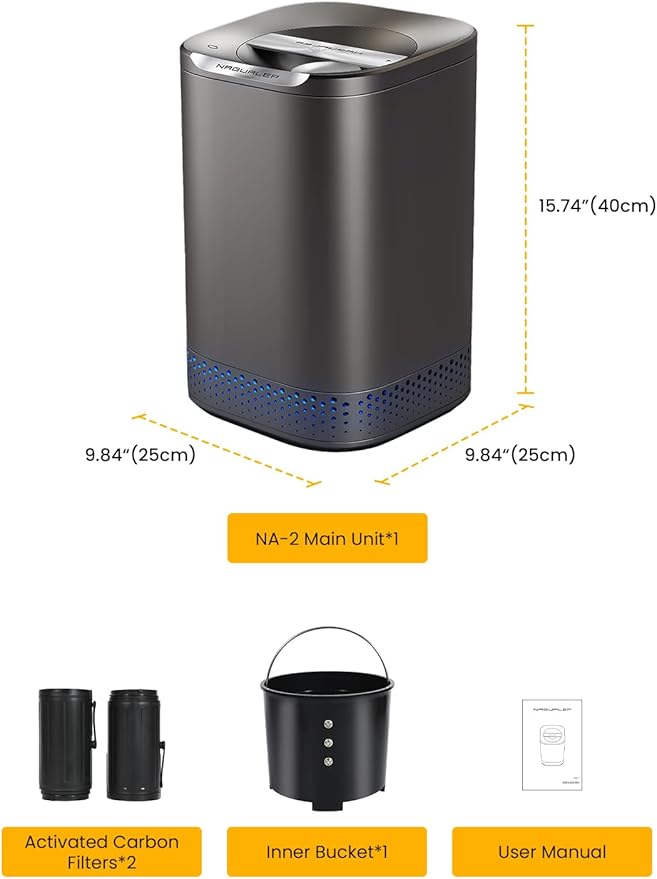 Nagualep NA2 Kitchen Electric Composter Activated Carbon Filter (2 Pack)