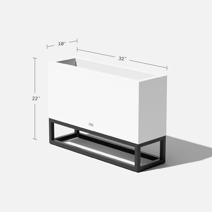 Veradek Block Series Raised Long Box Planter for Patio & Garden | Durable All-Weather Use with Aluminum Stand | Modern Décor for Herbs, Flowers