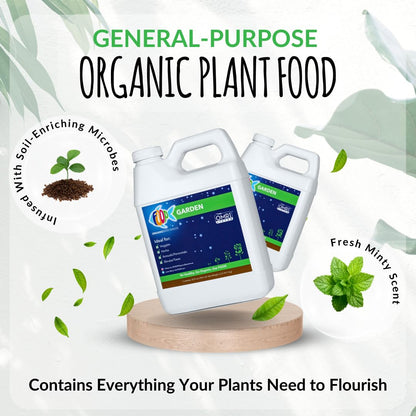FOOP Garden - Organic Liquid Plant Food Made from Fish Manure (with Fresh Minty Scent) | Fish Fertilizer Alternative Perfect for Veggies, Herbs, Flowers,Trees,Shrubs | Kid&Pet Friendly (32oz, 2 Pack)