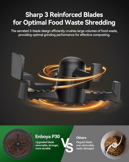Electric Kitchen Composter, 4.2L Smart Countertop Food Recycler with Charcoal System, Indoor Compost Bin for Home Waste, Quiet & Easy to Use, Eco-Friendly Waste Solution