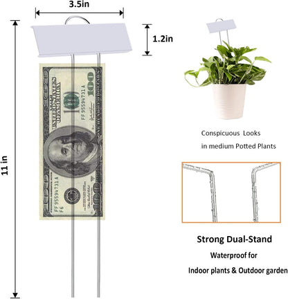 30pcs Plant Labels for Outdoor Garden Waterproof Plant Markers for Outdoor Plants, 11inch Metal Plant Tags and Labels Garden Markers for Seedlings Herbs Vegetable Greenhouse Gifts (White)