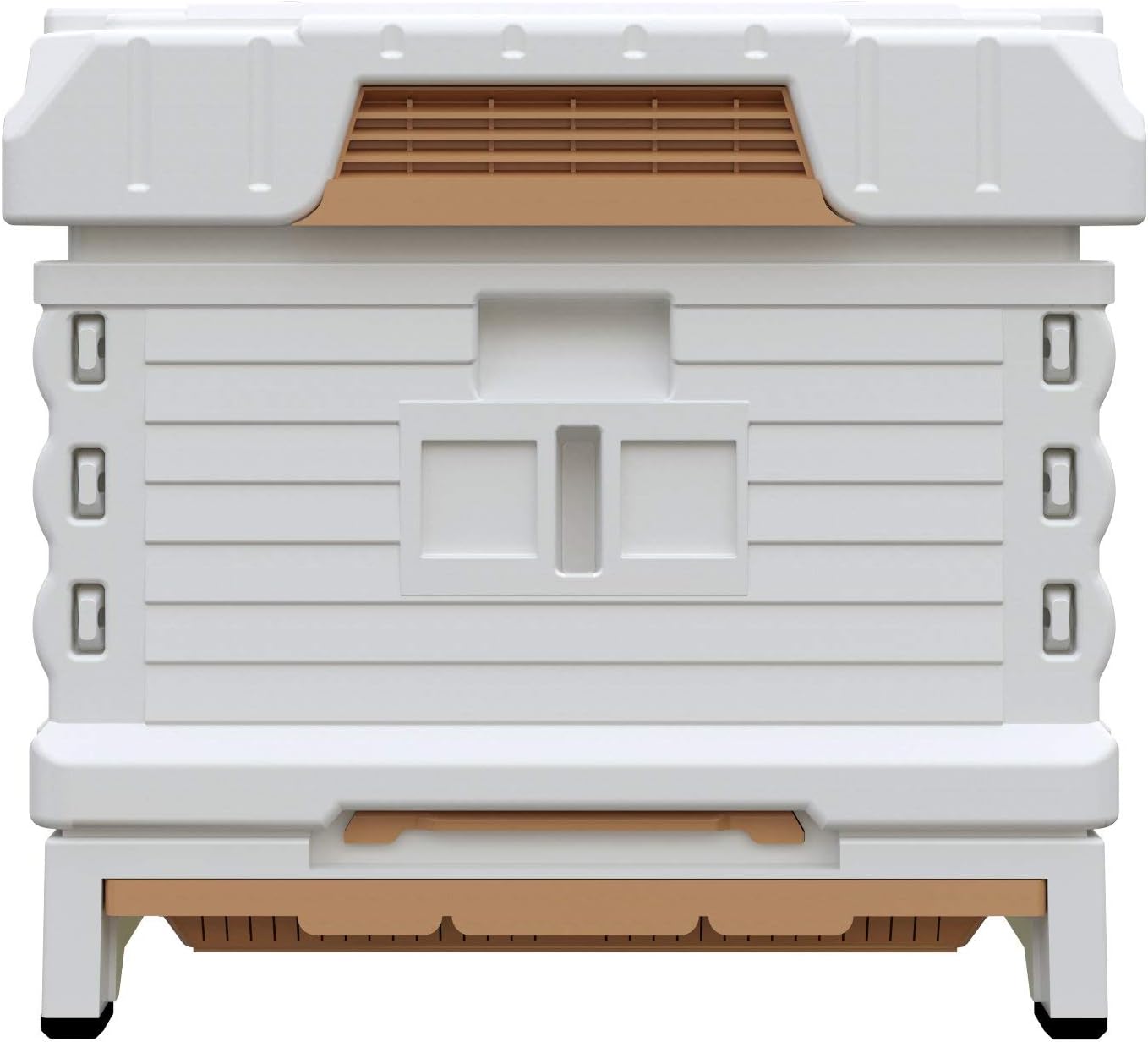 Ergo Insulated 10 Frame Bee Hive Set [NO Frames Included] (Single Hive, White Body Yellow Entrance)