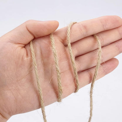 1000FT Jute Twine Rope 3mm Natural Thick Garden Twine String Heavy Duty for Gardening Bundling Crafts Arts Gift Wrapping Packing Material Wedding Christmas Decoration Bulk