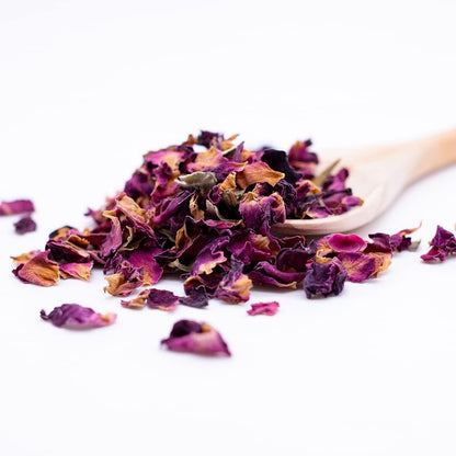 MagJo Naturals Red Rose Petals, Dried, Culinary Grade A, Harvested from Faiyum Oasis in Egypt (4 oz)