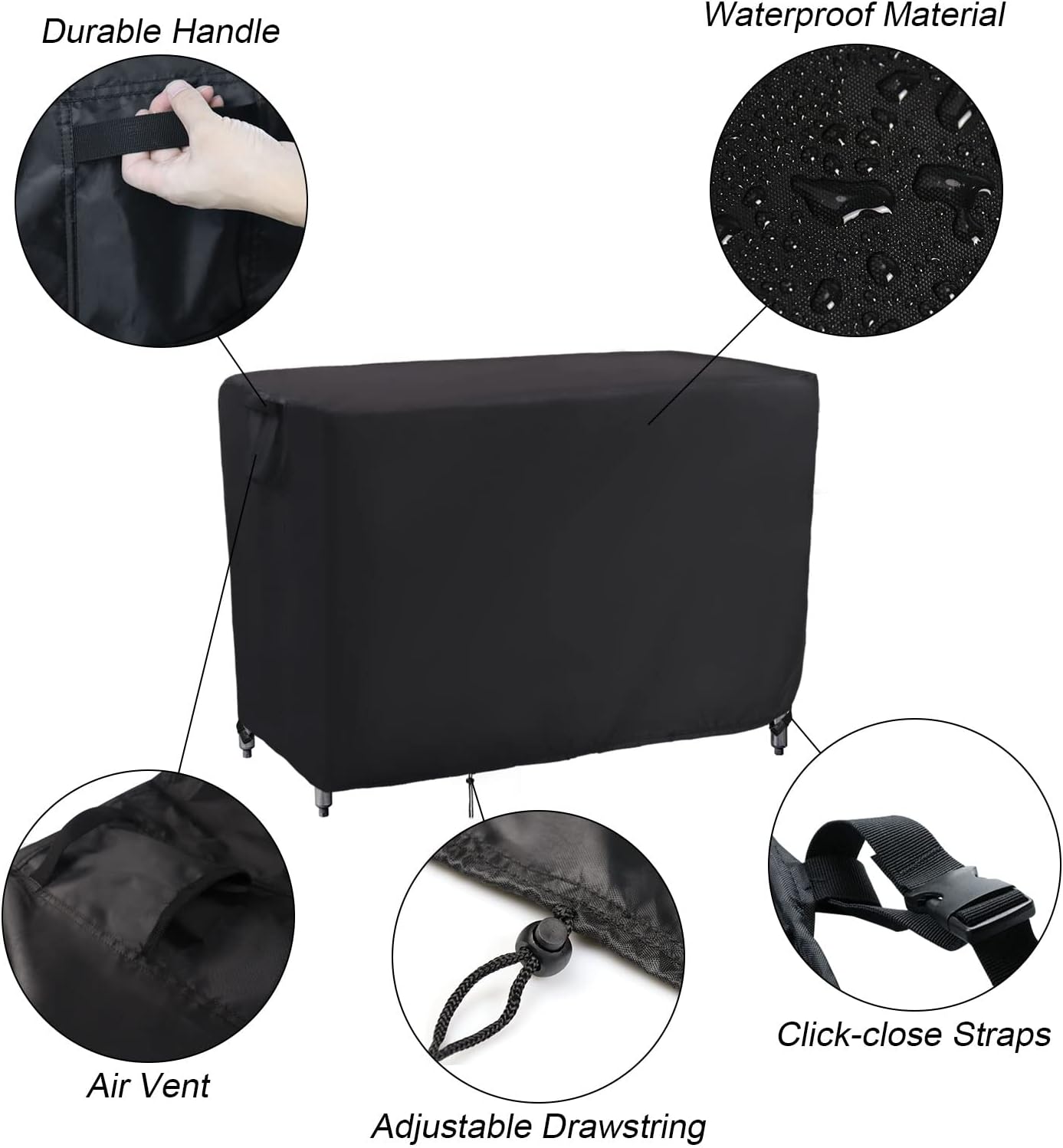 Kingling Outdoor Prep Table Cover, Waterproof Stainless Steel Table Covers Metal Table Cover Protection for Patio Kitchen Prep Work Tables - 36''L x 24''W x 35''H