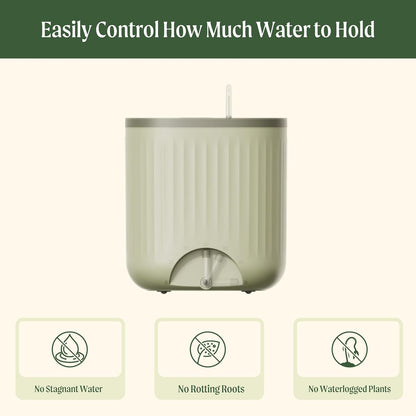 Vego garden Self Watering Pots Home Planters with Water Gauge for Effortless Indoor Plants Cream White