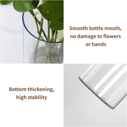 Clear Flower Vase, Non-breakable Vases, 4" W x 12" H, Acrylic Vase, Aesthetic Room Decor Cylindrical Modern Flower Vases for Table Centerpiece, Home Decor, Women Floral Arrangement Gift