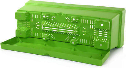 Mintra Window Box Planter, Window Planter Box for Indoor Outdoor Use, Rectangular Pots with Saucers & Drainage Holes, Decorative Plant Pots for Window Sill, Shelf, Desktop, 19" Wx6.75 H, Light Green