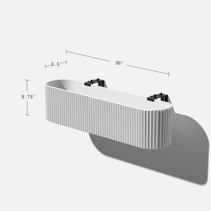 Veradek Demi Series Railing Planter - Hanging Planter Box for Windowsill/Balcony | Plastic-Stone Composite w/Railing Bracket | Modern Décor for Flowers