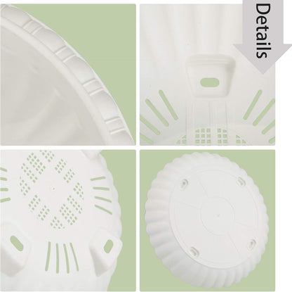 summer flower 3pcs 10.6 inch Plastic Hanging Planters Pots for Outdoor Indoor Plants Hanging Flower Plant Baskets Holder for Garden Porch Ceiling (White)