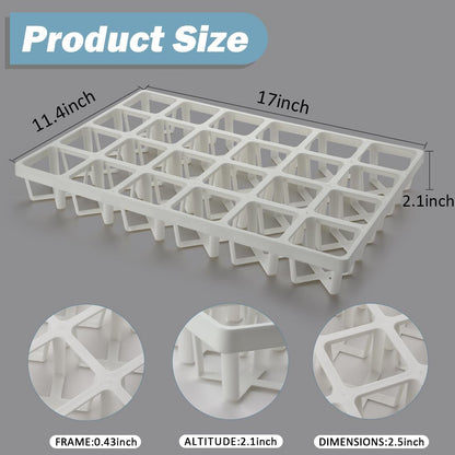 5 Pack Planting Pots Moving Trays for 3 inch(2.7 inch for Exact) Square Nursery Pots, 24 Cell Pots Carrier Holders(White)