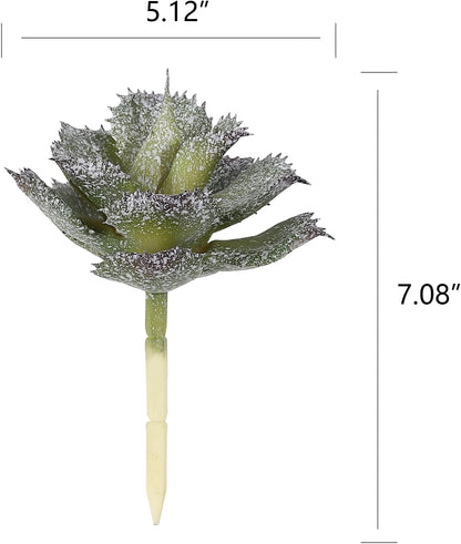 Duovlo Artificial Succulent Plant 5.15 Inch Faux Succulents Agave potatorum Flower Arrangement Craft Wall DIY Materials,Pack of 2 (New Green)