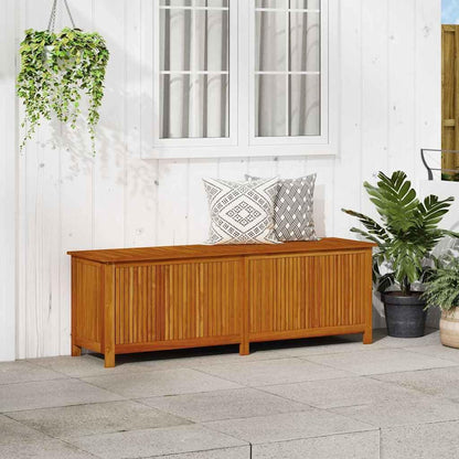 vidaXL Outdoor Storage Box, [Load Capacity Gallon] Deck Box with Gas-Lift Lid, Storage Chest with Water-Resistant Zippered Bag Inside, 68.9''x19.7''x22.8'', Solid Acacia Wood