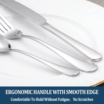 24 Piece Dinner Forks Set, Food-Grade Stainless Steel Silverware Forks, Cutlery Fork, Metal Fork for Home, Kitchen or Restaurant, Mirror Polished, Dishwasher Safe - 8 Inch