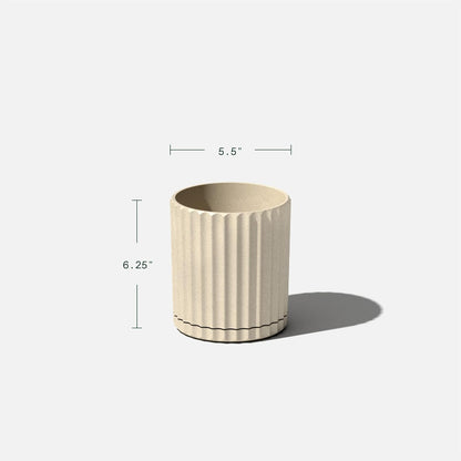 Veradek Demi Series Demi 6" Planter w/Tray - Sand, 2 Pack