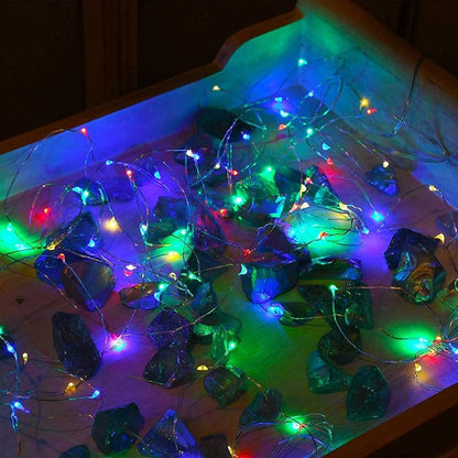 2 Pack Solar Powered Fairy String Lights Outdoor Waterproof 8 Modes Twinkle Christmas Decorations Lights, Each 33ft-100LED, 40ft-120LED, 66ft-200LED, 80ft-240LED, (Multicolor, 66)