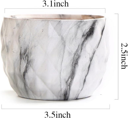 SE SUN-E Sun-E Modern Style Marbling Ceramic Flower Pot Succulent/Cactus Planter Pots Container Bonsai Planters with Hole 3.35 Inch Gift Idea(4 in Set) Plants Not Included