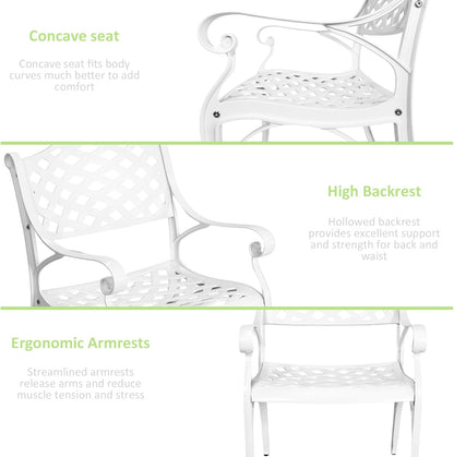 5 Piece Patio Dining Set, All-Weather Metal Outdoor Table and Chairs Set of 4, Cast Aluminum Patio Furniture Set for Patio, Garden, Backyard, Balcony