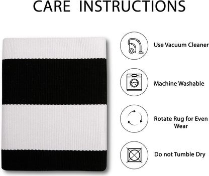 IOHOUZE Black White Striped Rug -2x4.3 Front Door Mats Outdoor,Washable Rug for Front Porch Decor,Spring Summer Welcome Mats Outdoor Indoor, Doormat for Farmhouse/Entryway/Home Entrance