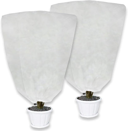 2 Pack Plant Covers Freeze Protection for Winter, 47.2"×31.5" Frost Cloths for Outdoor Plants Cold Weather Blankets with Drawstrings