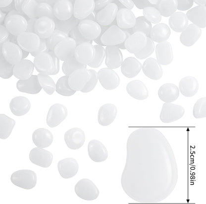 OSOPOLA 150 PCS Glow in The Dark Rocks - White Luminous Stones Fish Tank Accessories Turtle DIY Decor Pebbles for Fairy Garden Yard FD05WH150