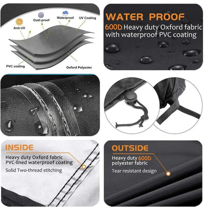 Fire Pit Cover, 36" x 36" x 20" Square Gas Fire Pit Cover, Waterproof 600D Heavy Duty Square Patio FirePit TableCover, Full Coverage Dustproof Anti UV Outdoor FirePitCover