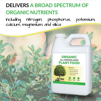 FOOP Organic All-Purpose Liquid Plant Food - Use on All Outdoor Plants: Flower Beds, Vegetable Gardens, Container Gardening | Concentrated Liquid Fertilizer (1 Gallon, 2 Pack, Mixes to 256 Gallons)