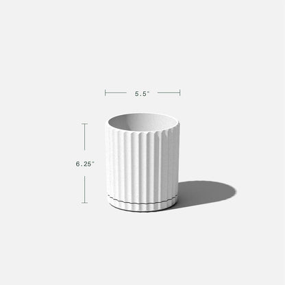 Veradek Demi Series Demi 6" Planter w/Tray, White