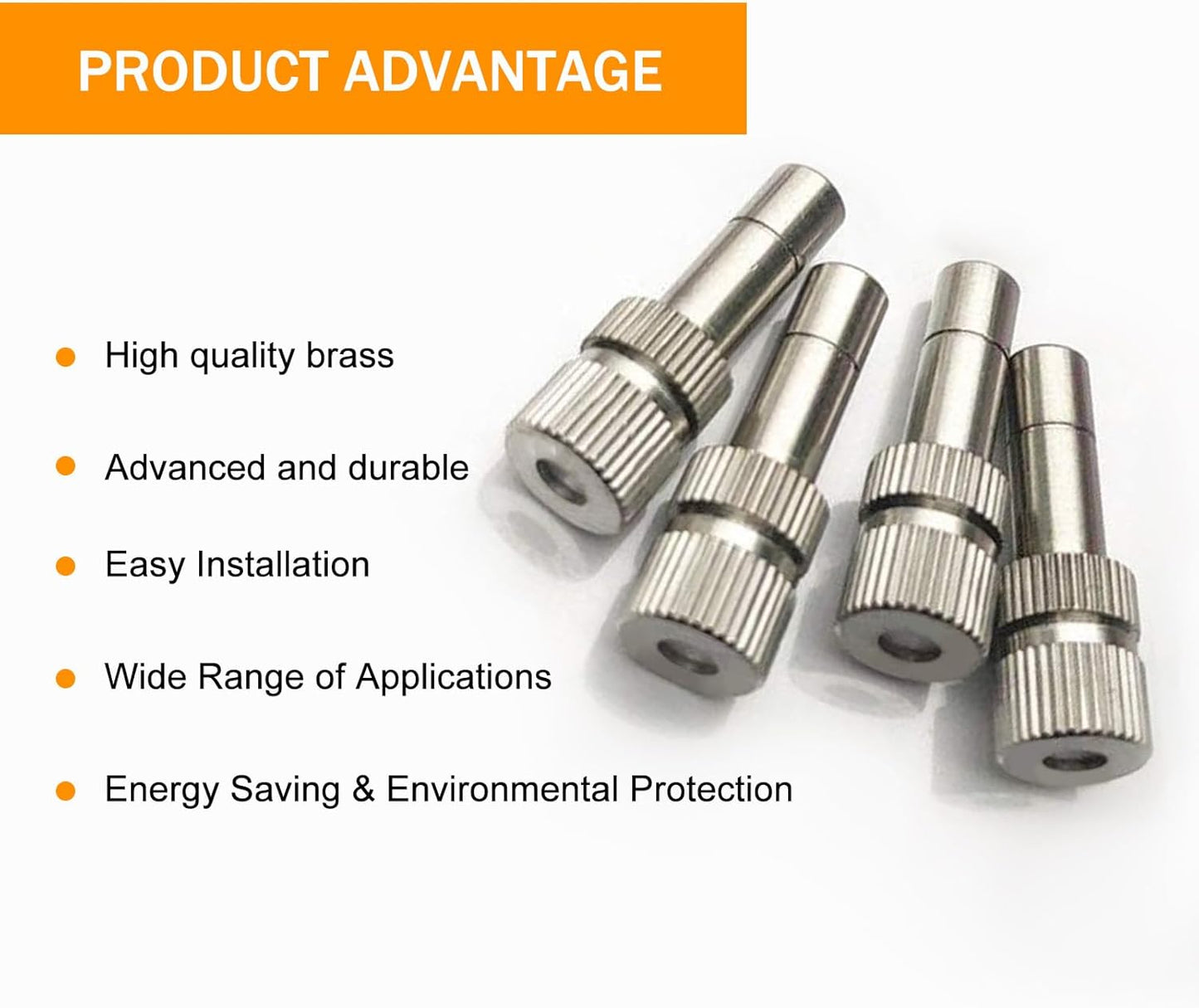 20pcs Brass Mister Nozzles, 6mm Misting Nozzles for Outdoor Cooling System, Landscaping, Air Humidification, Greenhouse Irrigation (without Filter, 0.02"/0.5mm Orifice)